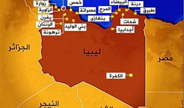  "درنة" الليبية التي تبعد 200 كليو متر عن حدود مصر الغربية، 