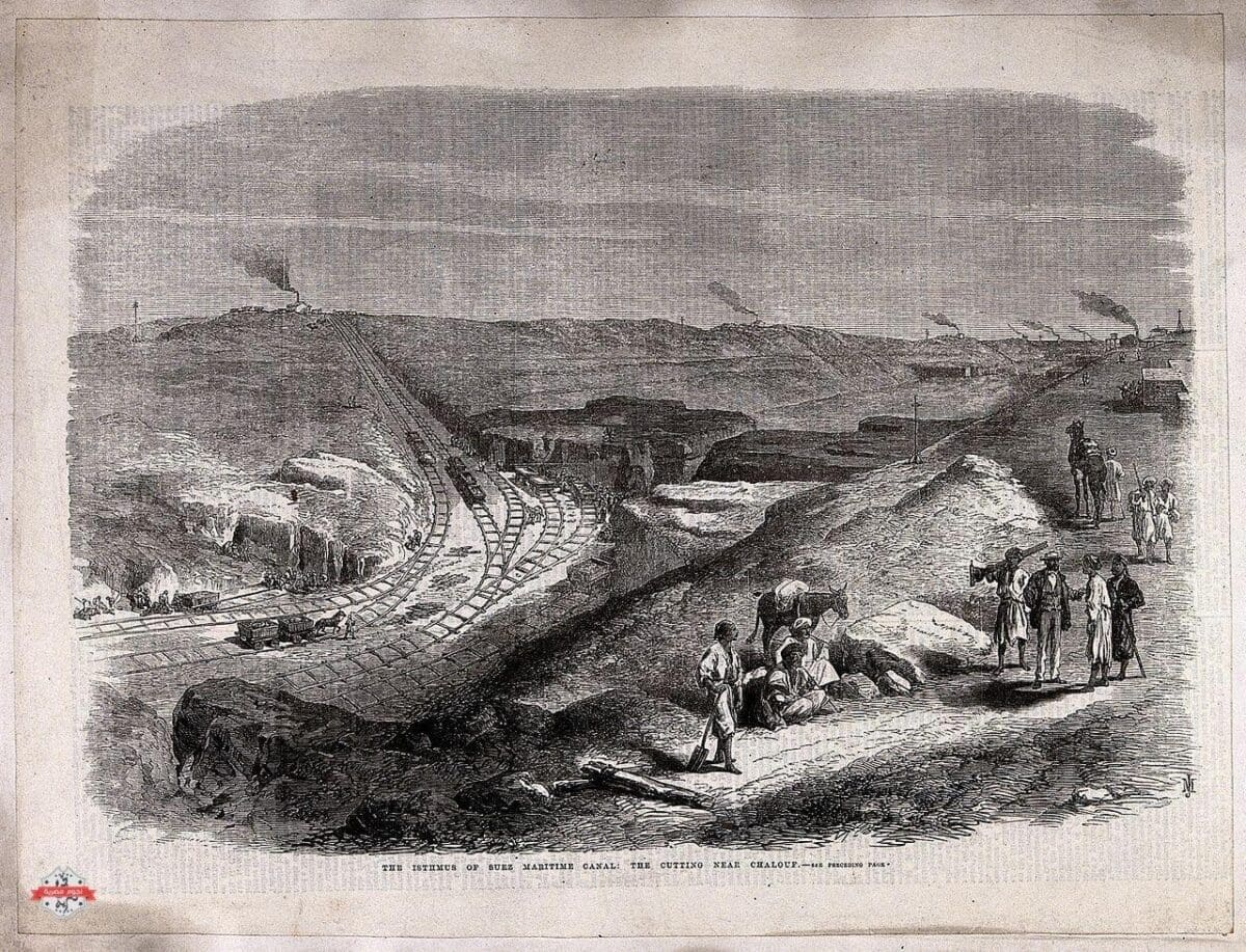Civil_engineering;_work_on_the_Suez_canal._Wood_engraving_by_Wellcome_V0024392