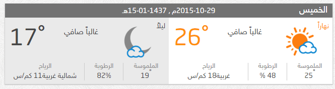 الطقس ودرجات الحرارة