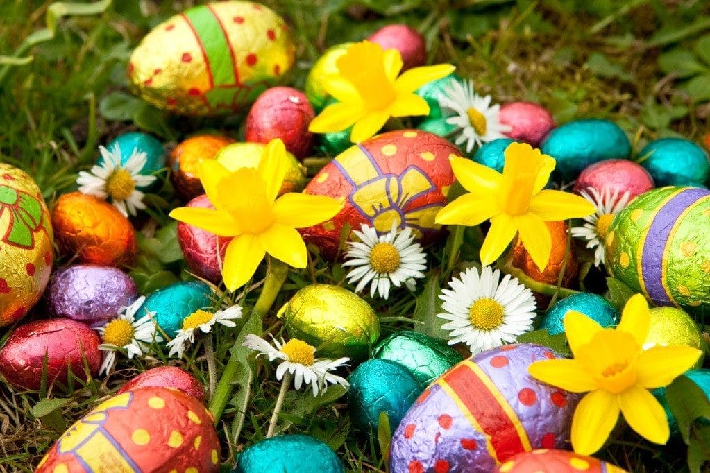 easter eggs in garden