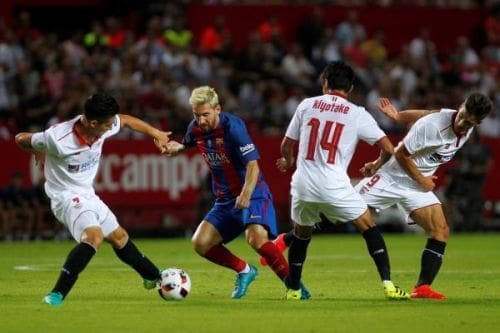 برشلونة يقترب من كأس السوبر الأسباني بعد فوزه على اشبيليه فى مباراة الذهاب