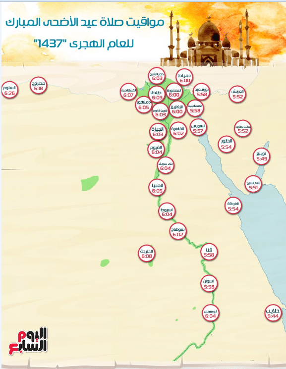 صلاة العيد في كل محافظات مصر