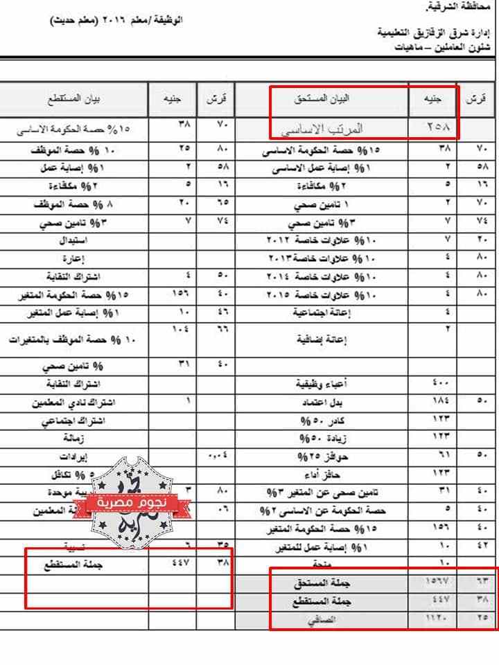 بالمستندات - مفردات - مرتب -معلم - شهر- يوليو - زيادة - أساسي