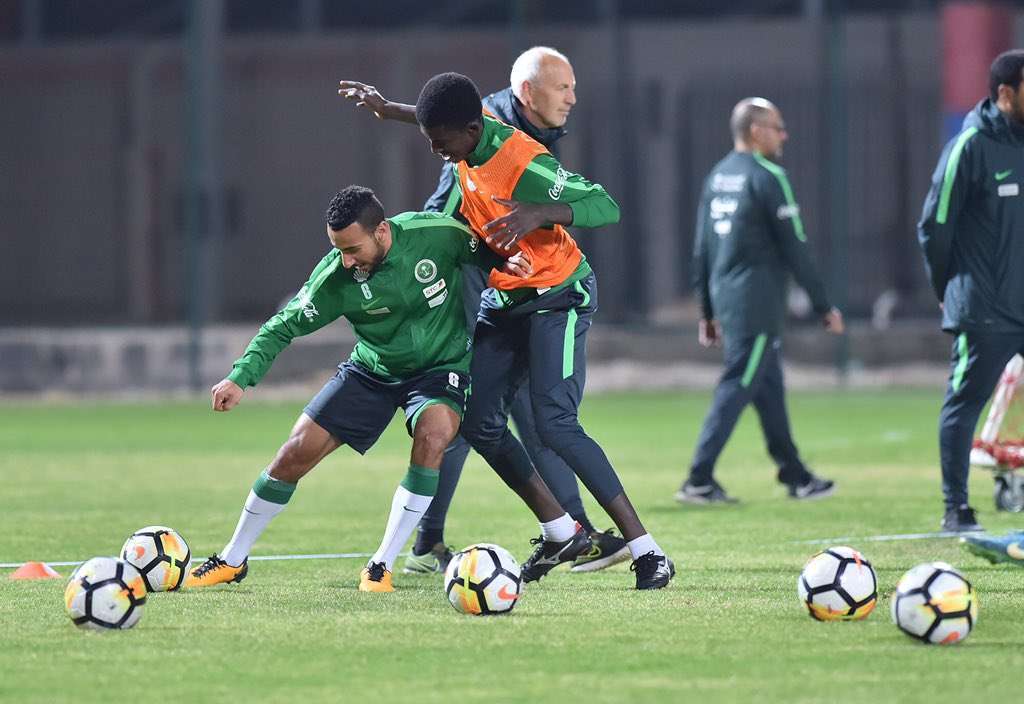 المنتخب السعودي يستعد لمباراة اليوم