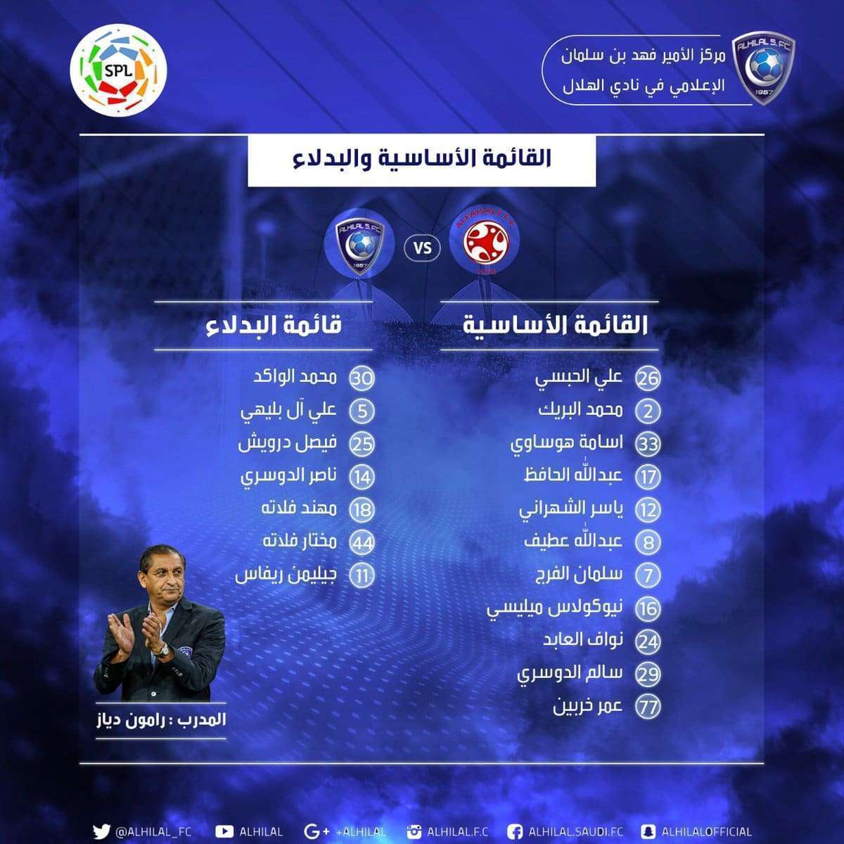 تشكيلة الهلال اليوم