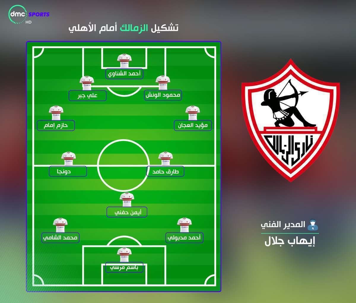 تشكيل الزمالك اليوم