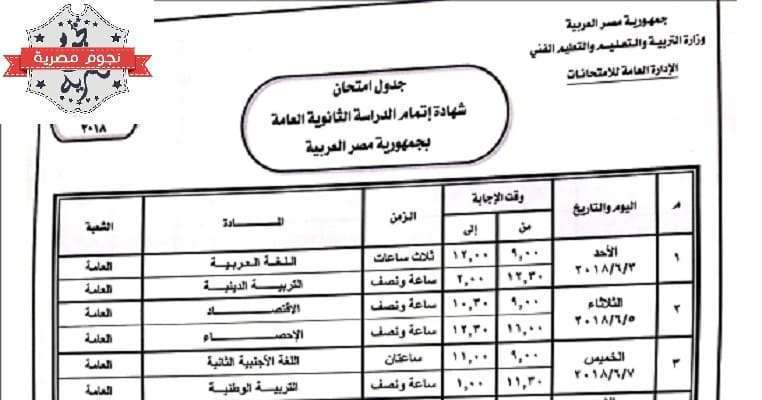 الثانوية العامة 2018