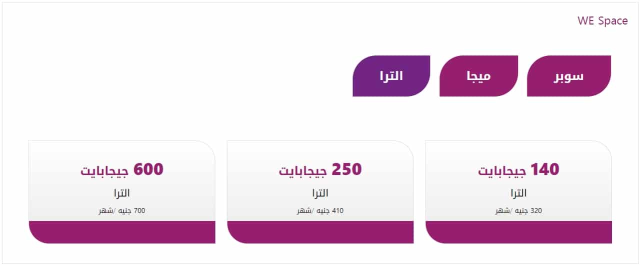 سرعة باقات الالترا تصل الي 100 ميجابت