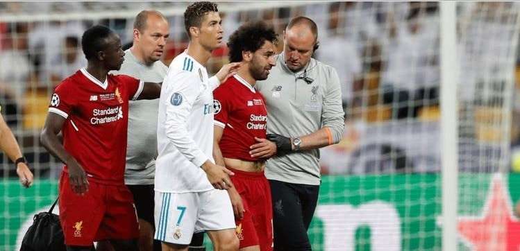 اصابة محمد صلاح فى مباراة ريال مدريد