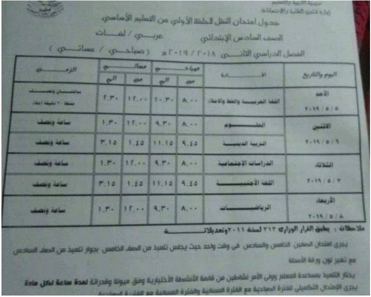 الامتحانات