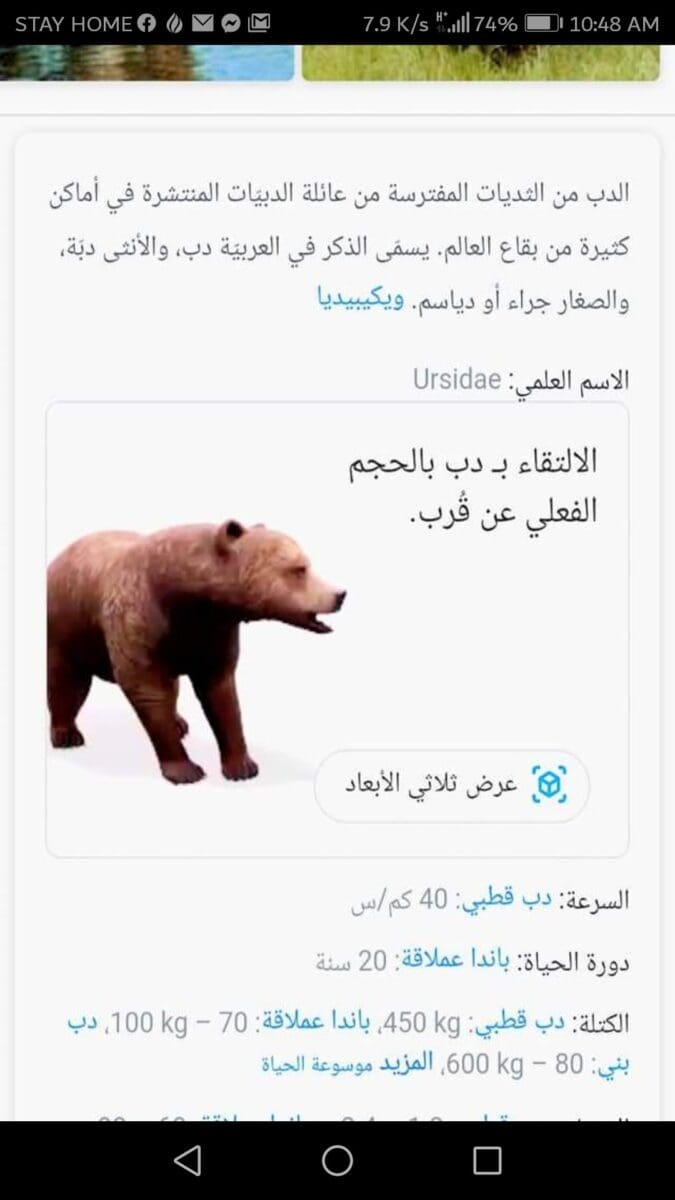 مقابلة الحيوان 3d من جوجل 