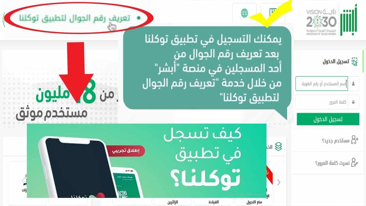 تعريف رقمي في توكلنا