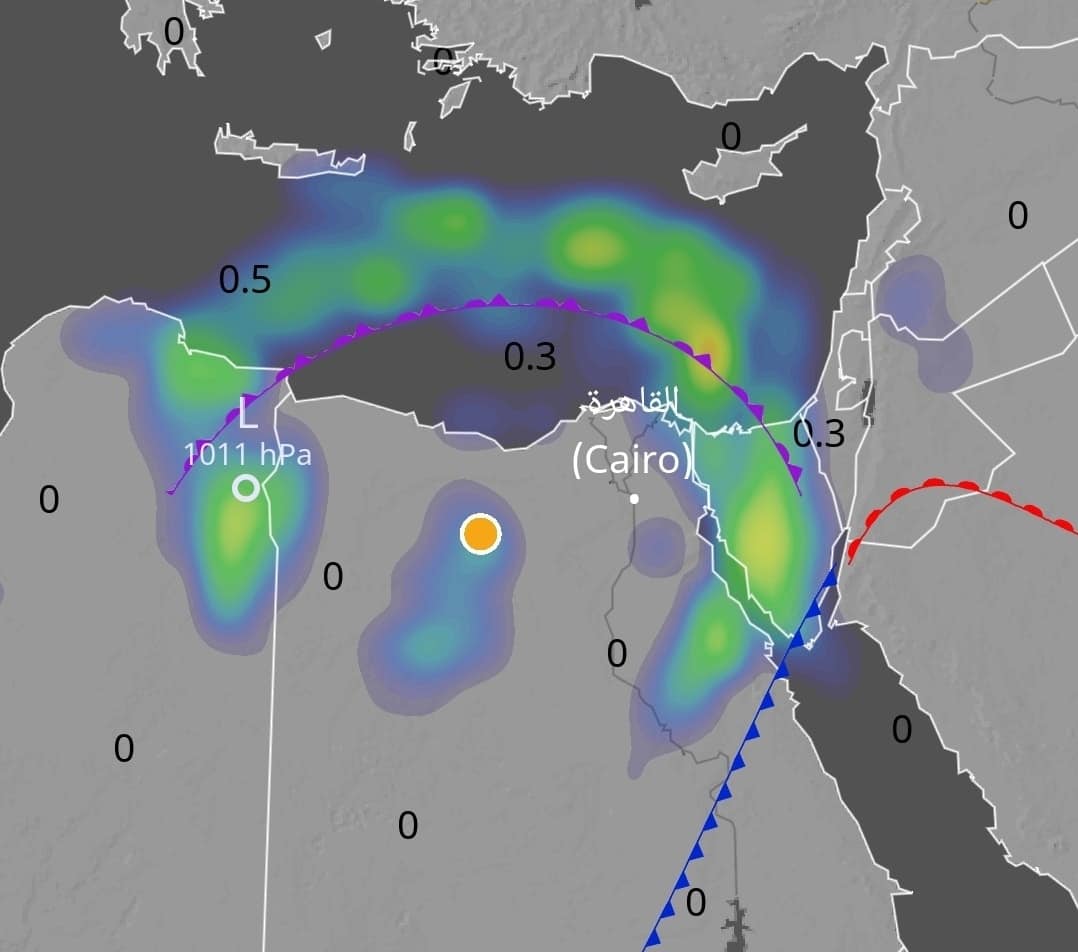 فرص الأمطار بالقاهرة