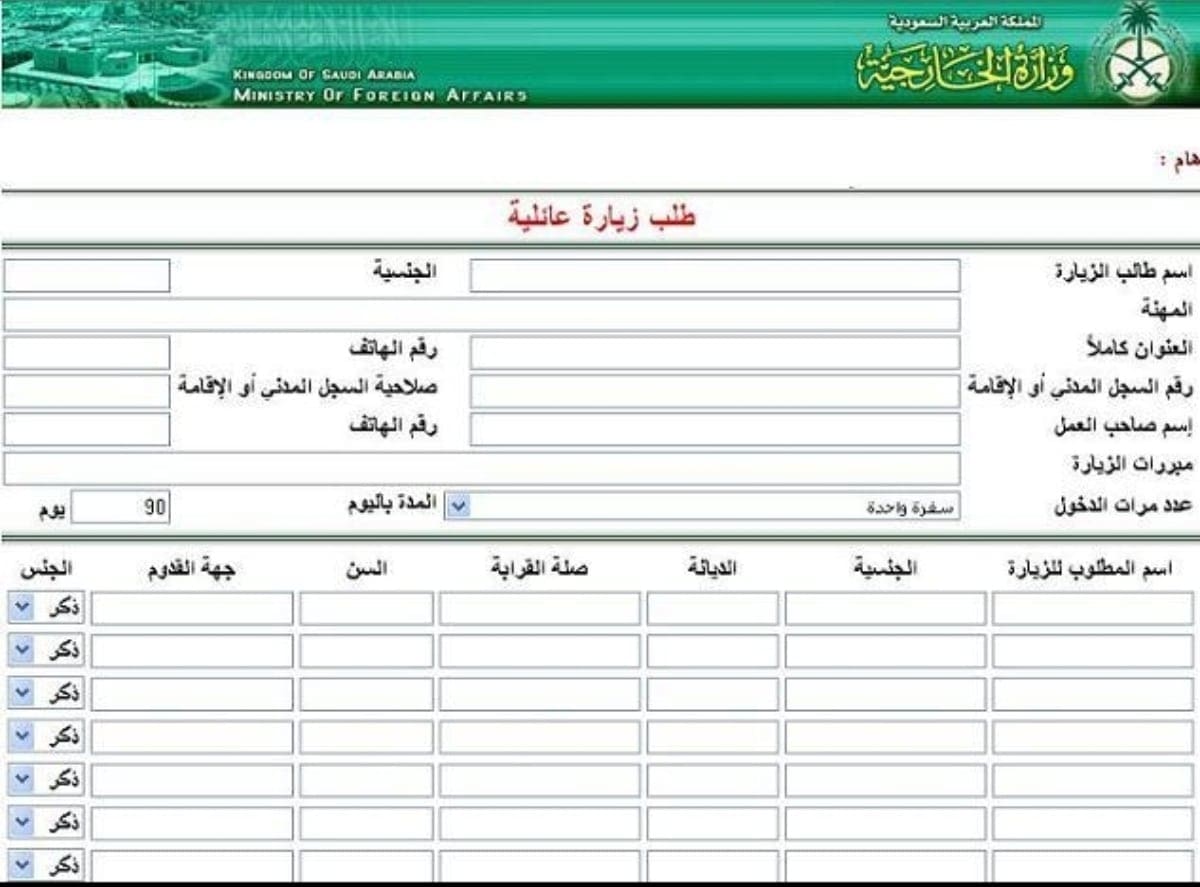 خطوات طلب زيارة عائلية للمقيمين في السعودية إلكترونيًا 1443هـ