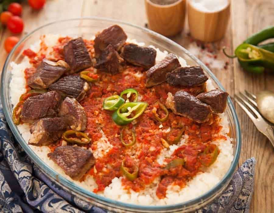 وصفة الفتة باللحمة
