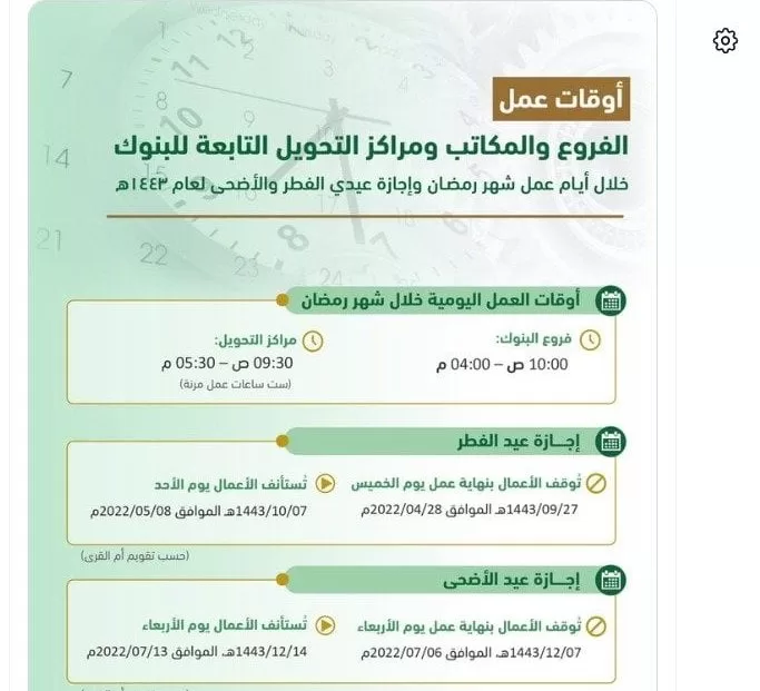 العودة الي العمل بعد عيد الأضحى