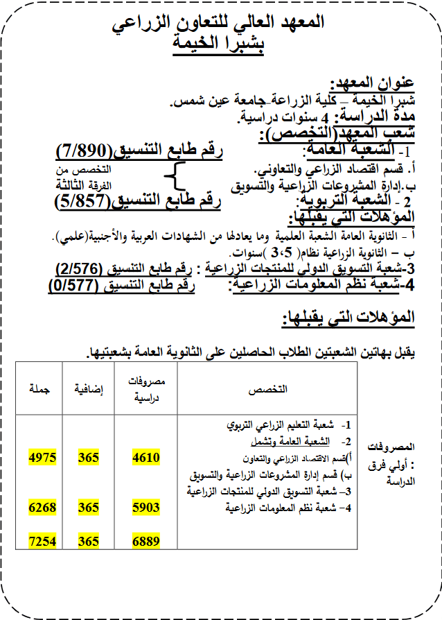 المعهد العالي للتعاون الزراعي 