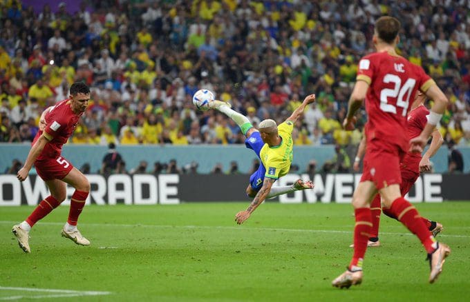 من لقاء البرازيل وصربيا - من حساب FIFAWorldCup على تويتر