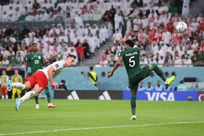 من لقاء السعودية وبولندا - من حساب FIFAWorldCup على تويتر