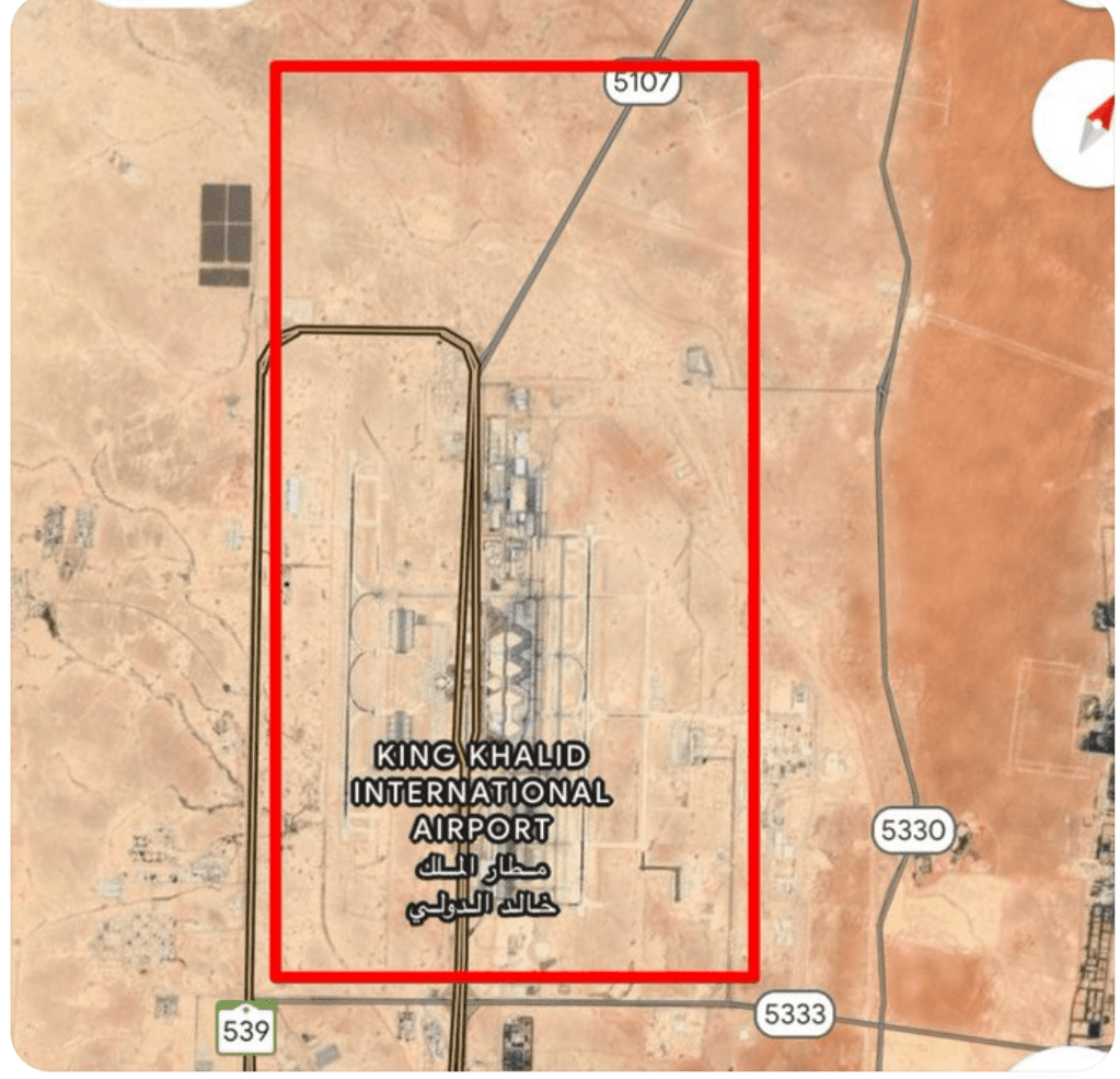 موقع مطار الملك سلمان الدولي الجديد 