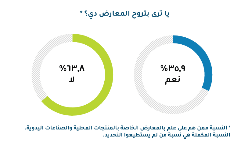 استطلاع رأي حكومي يكشف مدى علم المصريين بالمعارض المتخصصة في المنتجات المحلية والصناعات اليدوية