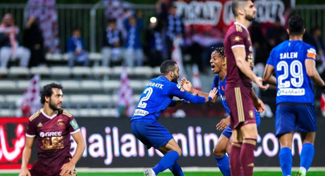 فرحة بعض لاعبي الهلال السعودي