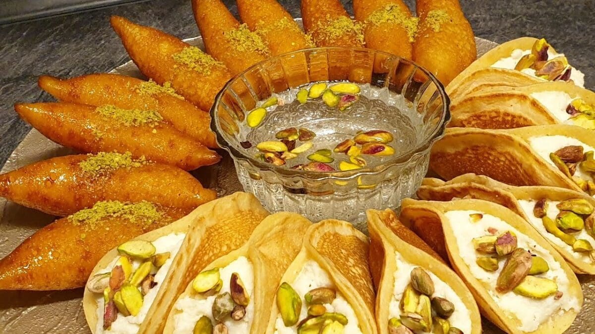 القطايف بالقشطة