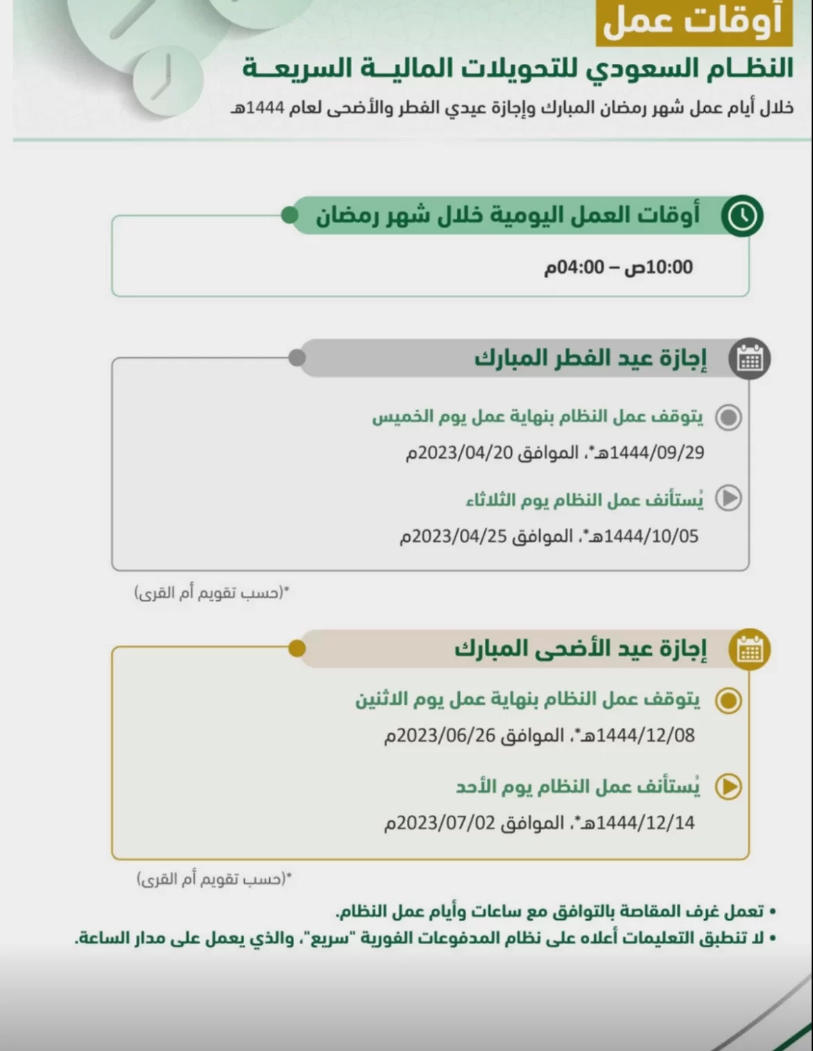 اخر يوم دوام البنوك في رمضان