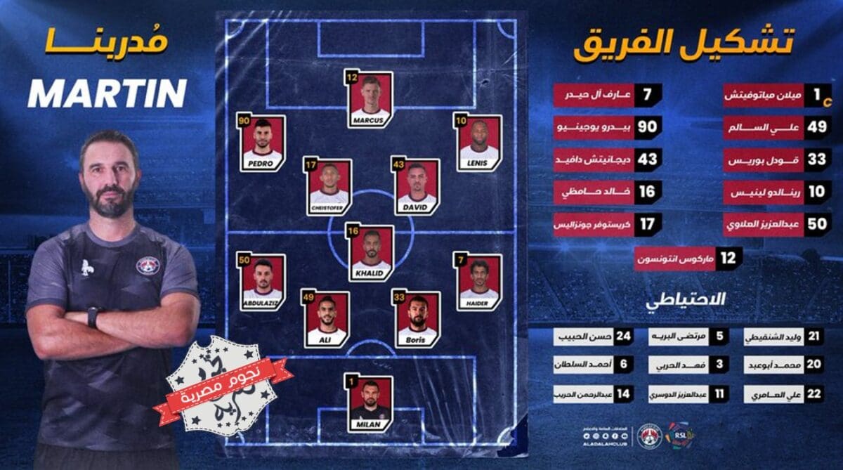 تشكيل العدالة أمام التعاون في دوري المحترفين السعودي