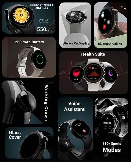 إطلاق الساعة الذكية Fire-Boltt Rock عالميًا بشاشة AMOLED مقاس 1.3 بوصة مقابل 34 دولار أمريكي
