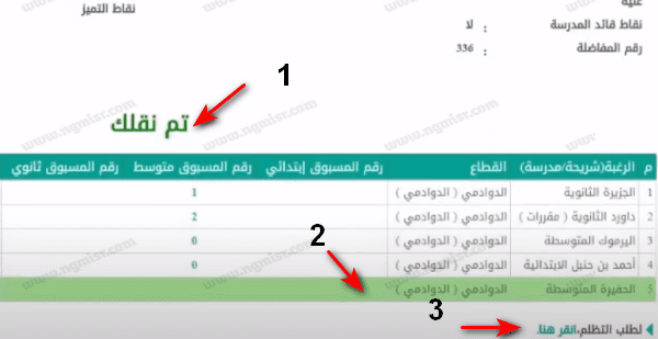 الاستعلام عن حركة النقل الداخلي للمعلمين 1444