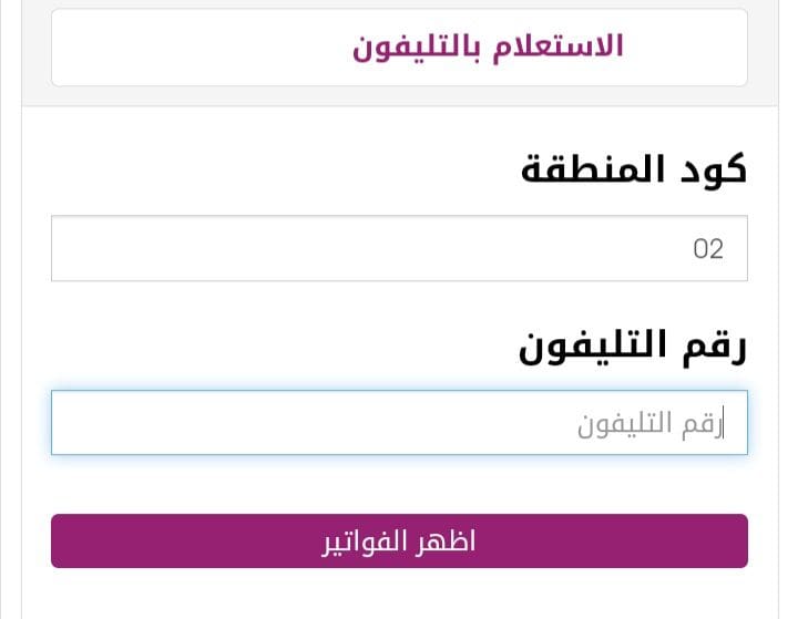 فاتورة التليفون الأرضي شهر يوليو