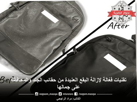 أزالة البقع من حقائب الجلد والعناية بها