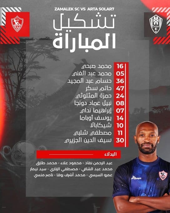 تشكيل الزمالك لمواجهة أرتا سولار - مصدر الصورة: حساب الزمالك على تويتر