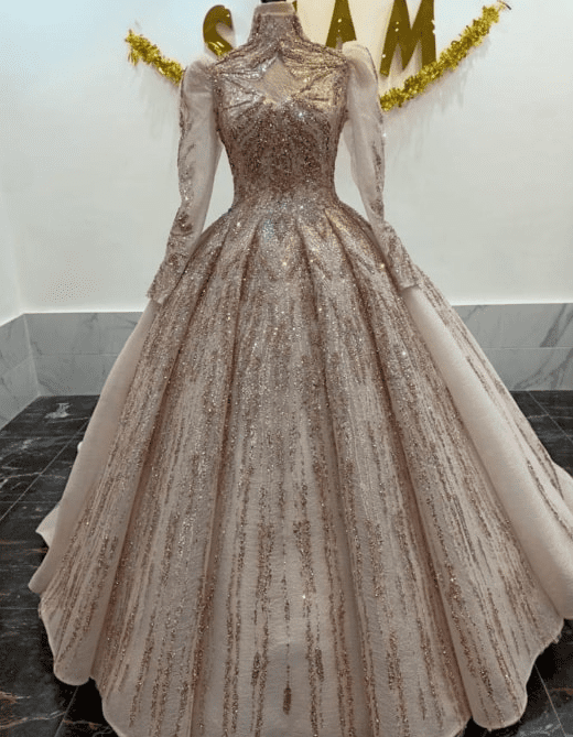 أحدث تصميمات فساتين سواريه محجبات 2024 اشيك فساتين سهرة للأفراح