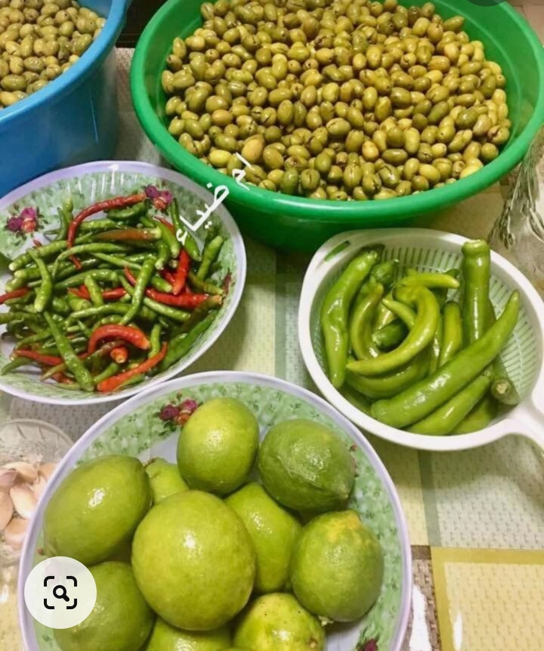 مكونات تخليل الزيتون الاخضر 