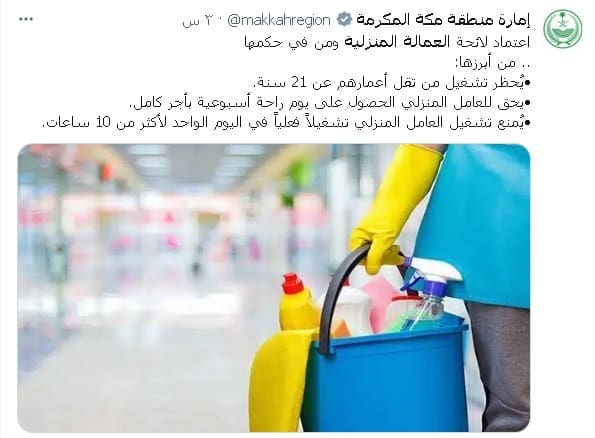 تحديثات لائحة العمالة المنزلية