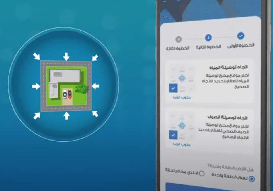 طريقة طلب توصيلة مياه وصرف صحي