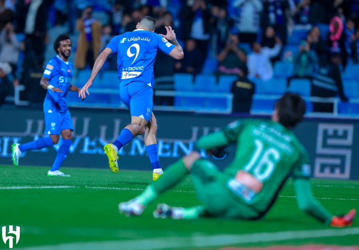 من لقاء الهلال وأبها - مصدر الصورة: حساب الهلال على تويتر