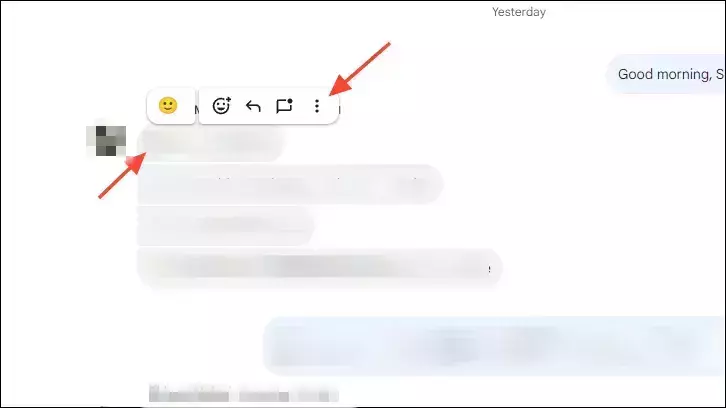 حفظ رسالة في القسم المميز بنجمة في Google Chat