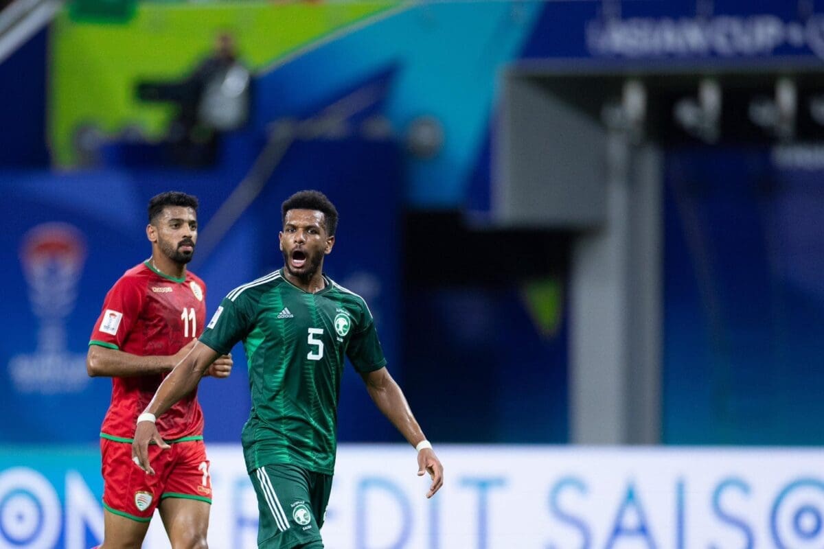 من لقاء السعودية وعمان - مصدر الصورة: حساب المنتخب السعودي على تويتر