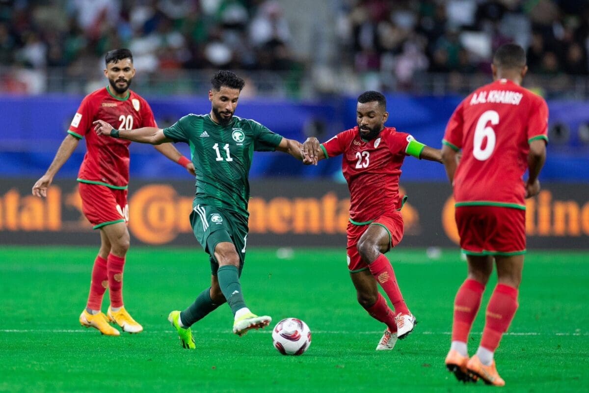 من لقاء السعودية وعمان - مصدر الصورة: حساب المنتخب السعودي على تويتر