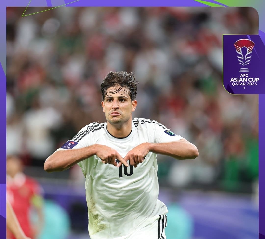 فرحة لاعب العراق - مصدر الصورة: حساب كأس آسيا على تويتر