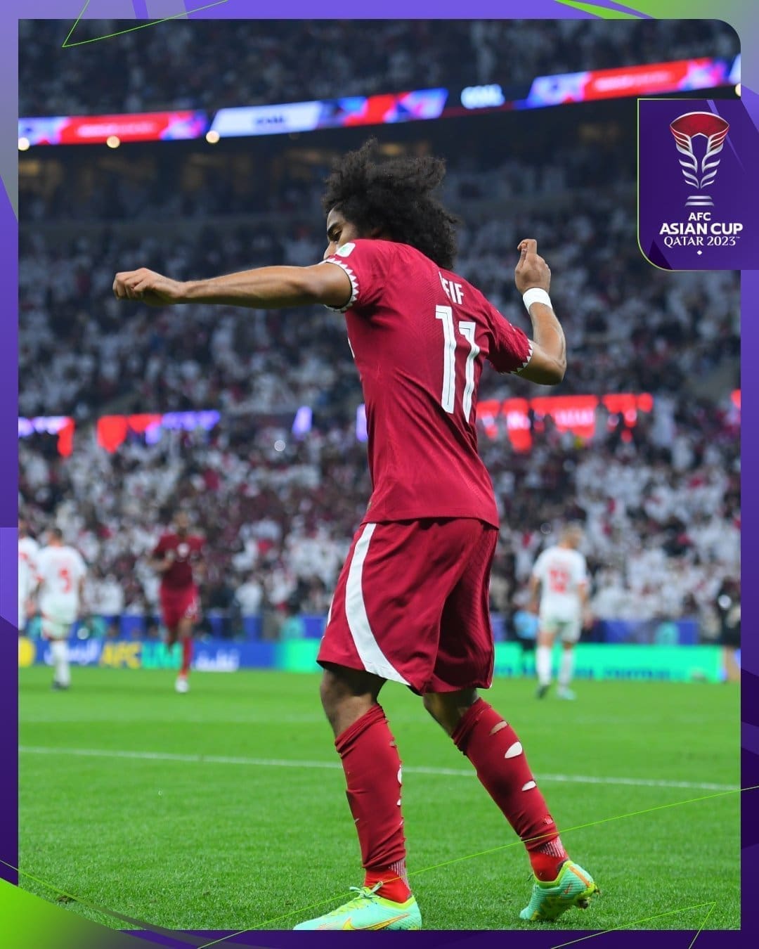 فرحة أكرم عفيف بهز شباك لبنان - مصدر الصورة: حساب كأس آسيا على تويتر