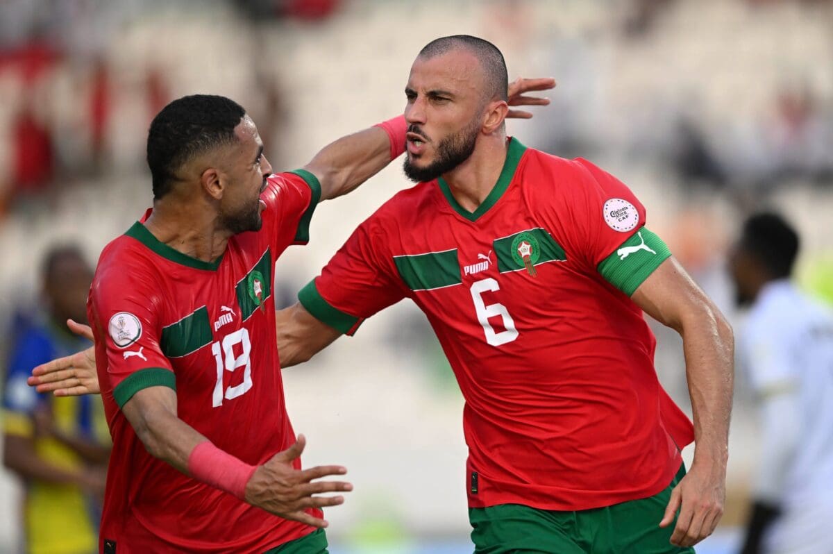 سايس والنصيري من لقاء المغرب وتنزانيا - مصدر الصورة: حساب الكاف على تويتر