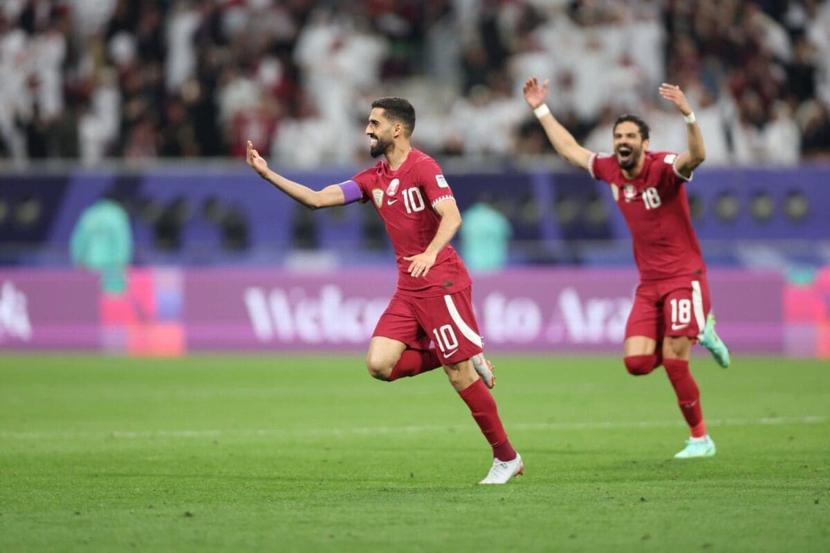 فرحة لاعبي قطر - مصدر الصورة: حساب الاتحاد القطري على تويتر
