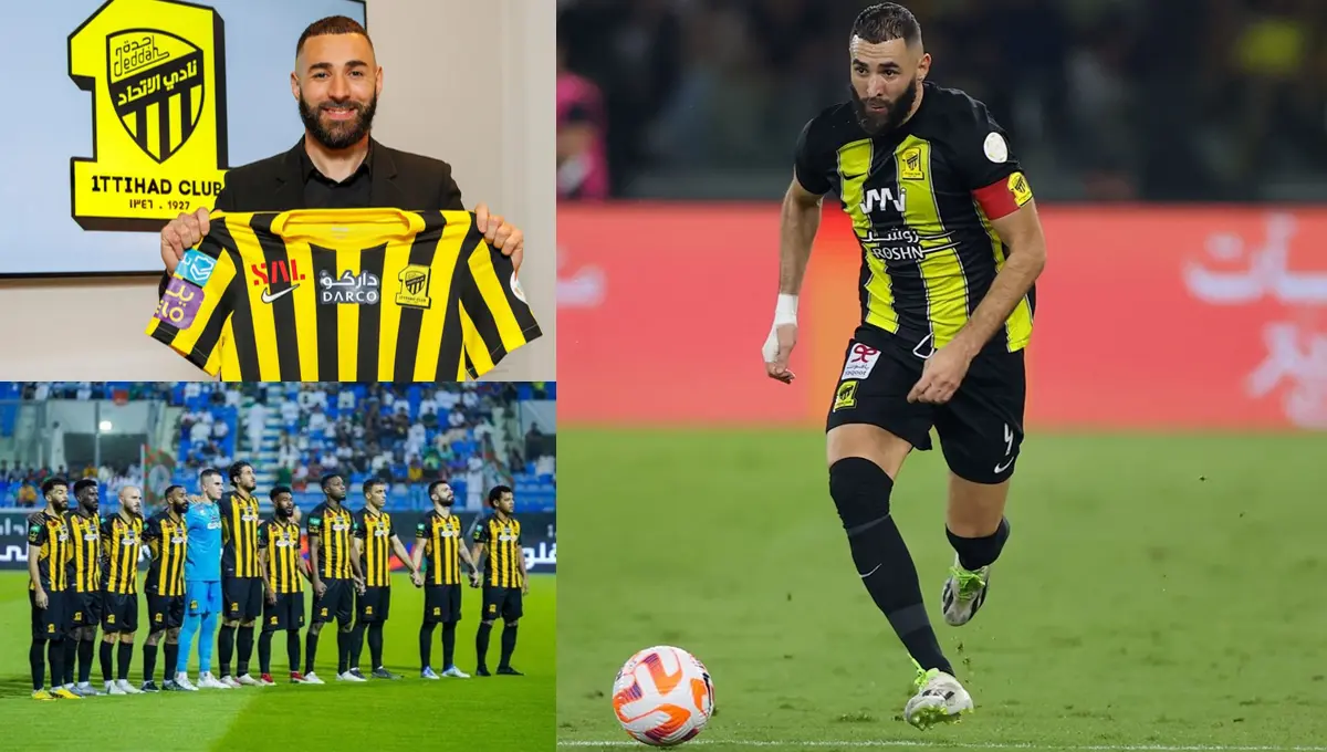 كريم بنزيمة لاعب نادي الاتحاد السعودي