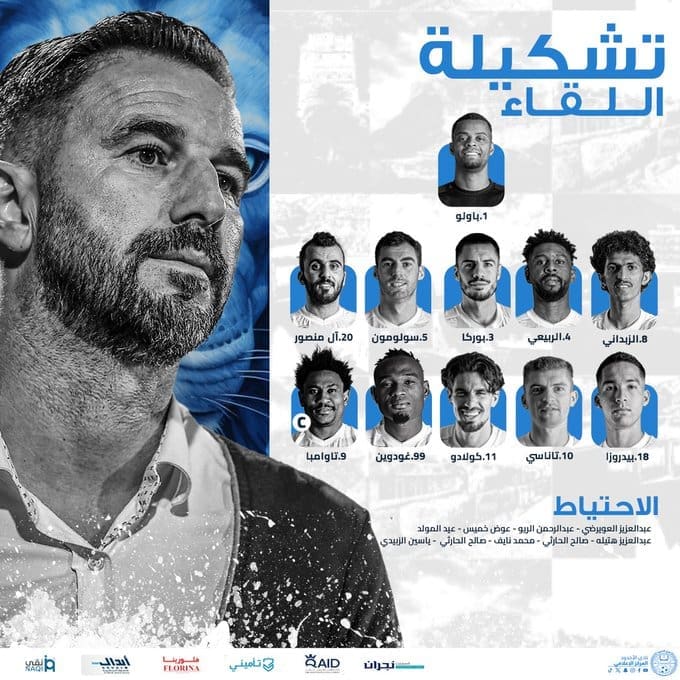 تشكيل الأخدود لمواجهة اتحاد جدة - مصدر الصورة: حساب الأخدود على تويتر