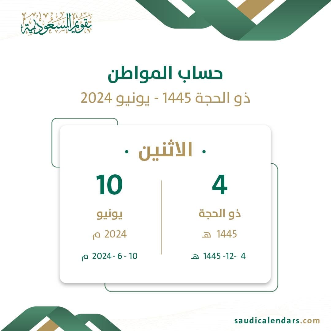 موعد صرف حساب المواطن لشهر يونيو 2024