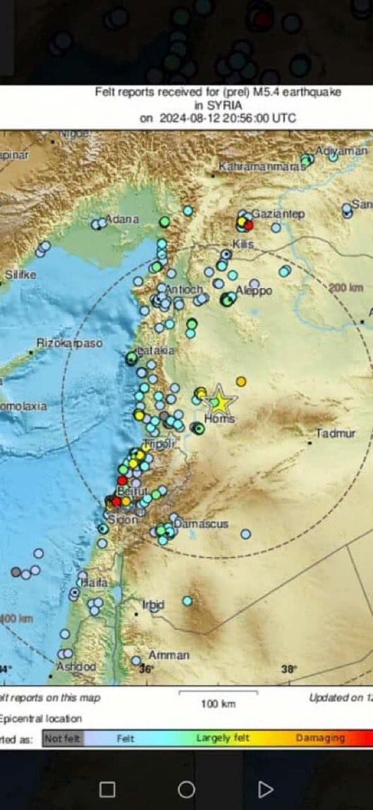 زلزال يضرب الأردن وسوريا بقوة 4.8 درجة ويشعر به سكان لبنان ويثير الهلع بسبب توقعات بهزات ارتدادية أخرى